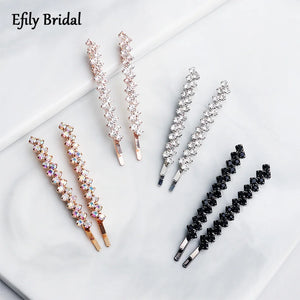 Crystal Rhinestone Hair Clip Barrettes Women Accessories Wedding Prom Bride