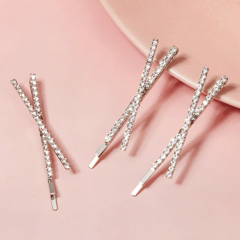 Rhinestone Hair Clips for Women 3pcs Girls Hair Pins Headpiece Party Hairpins