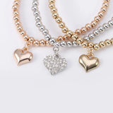 Heart Charm Bracelet Set for Women