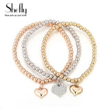 Heart Charm Bracelet Set for Women