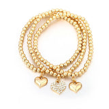 Heart Charm Bracelet Set for Women