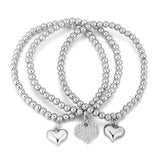 Heart Charm Bracelet Set for Women