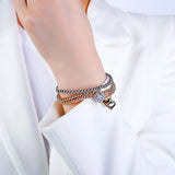 Heart Charm Bracelet Set for Women