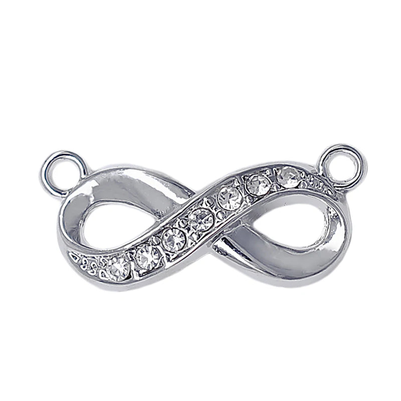Rhinestone Metal Infinity Symbol Charm Couples Love Jewelry Pendant