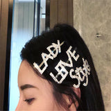 Rhinestone LOVE Hairpin Punk Egirl Sweet Charm Vintage Metal 90s