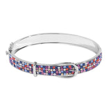 Rhinestone Paved Brass Bangle for Women