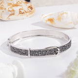 Rhinestone Paved Brass Bangle for Women
