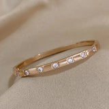 Rhinestone Stainless Steel Bracelet Crystal Cuff Bangles