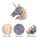 Enamel Unicorn Brooch Rhinestone Drip Pin