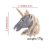 Enamel Unicorn Brooch Rhinestone Drip Pin