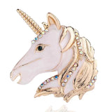 Enamel Unicorn Brooch Rhinestone Drip Pin