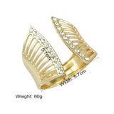 Geometric Cuff Bracelet Rhinestones Alloy Open Bangle Punk Metal Statement