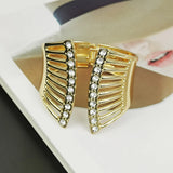 Geometric Cuff Bracelet Rhinestones Alloy Open Bangle Punk Metal Statement