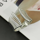 Geometric Cuff Bracelet Rhinestones Alloy Open Bangle Punk Metal Statement