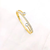 Love Bangle Rhinestone CZ Stainless Steel Bracelet Women Wedding Jewelry