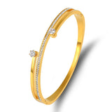 Love Bangle Rhinestone CZ Stainless Steel Bracelet Women Wedding Jewelry
