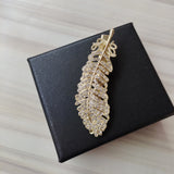 Feather Crystal Hair Clip Wedding Party Hairpin