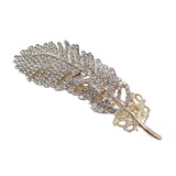 Feather Crystal Hair Clip Wedding Party Hairpin