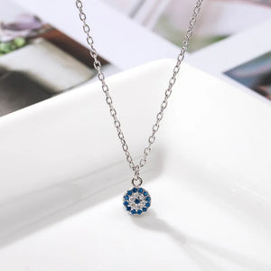 Rhodium Necklace 925 Silver Evil Eye Bracelet Jewelry Set