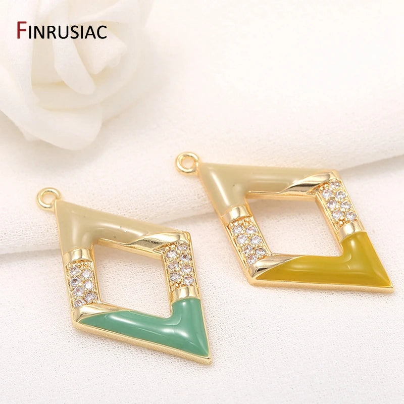 Enamel Pendants Fittings for DIY Earrings Necklaces