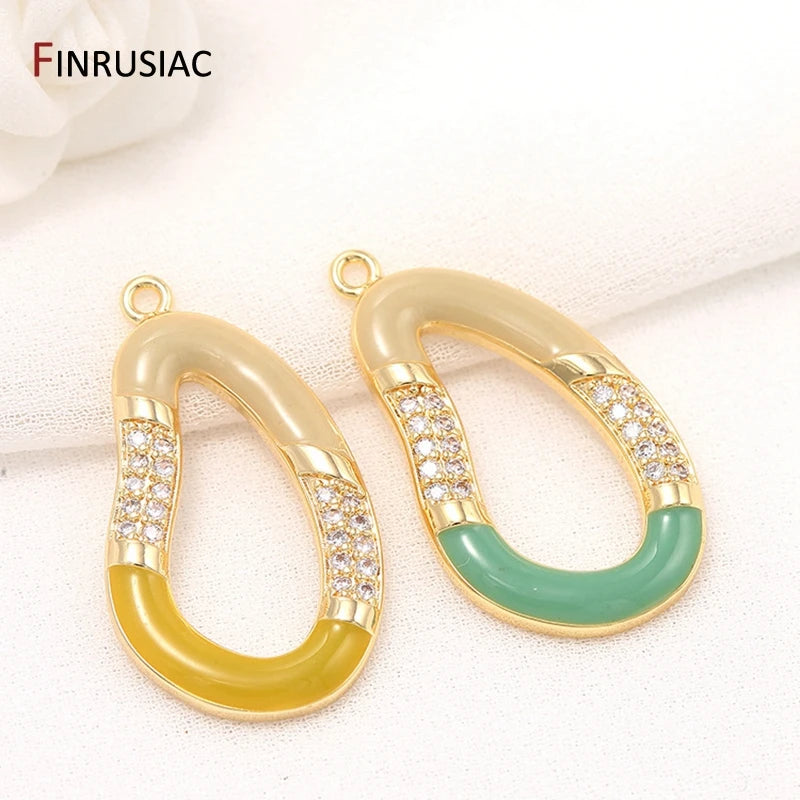 Enamel Pendants Fittings for DIY Earrings Necklaces