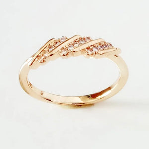 Rose Gold CZ Women's Ring 585