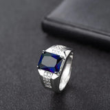 925 Silver Ring with Emerald Zircon Gemstone for Wedding Party