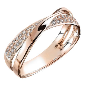 925 Silver Zircon Cross Shape Finger Ring for Women