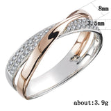 925 Silver Zircon Cross Shape Finger Ring for Women