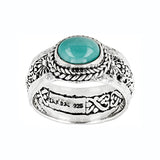 Men's Carved Inlaid Retro Antique Metal Cocktail Ring