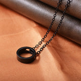 Ring Geometric Necklace Stainless Steel Couple Jewelry Necklace