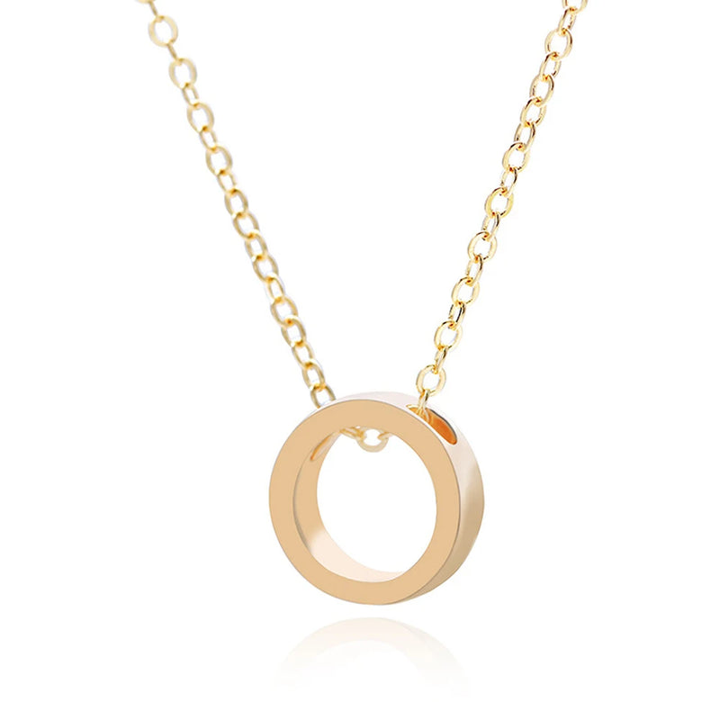Ring Geometric Necklace Stainless Steel Couple Jewelry Necklace
