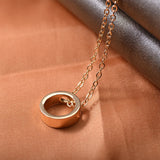 Ring Geometric Necklace Stainless Steel Couple Jewelry Necklace
