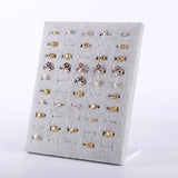 Velvet Gray Ring Jewelry Display Stand Organizer Box Storage