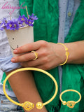 Women Bangle Set Jewelry Brazil Plated Ladies Necklace Earrings Gift