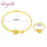 Women Bangle Set Jewelry Brazil Plated Ladies Necklace Earrings Gift