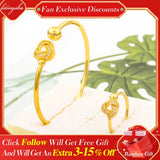 Women Bangle Set Jewelry Brazil Plated Ladies Necklace Earrings Gift