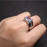 925 Silver Ring with Zircon Gemstone for Wedding Party