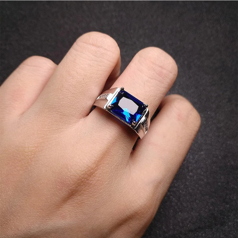 925 Silver Ring with Zircon Gemstone for Wedding Party