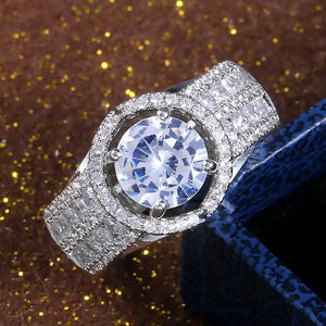 Women Wedding Engagement Ring Round Cut Ring Size 6-10