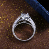 Women Wedding Engagement Ring Round Cut Ring Size 6-10
