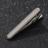 Ripple Crystal Metal Tie Clip for Men's Business Wedding Party Gentleman