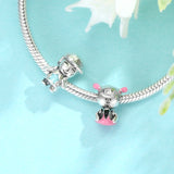 925 Silver Circus Dessert Drink Beads Charm Bracelet DIY