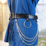 Rock Punk Hip Hop Metal Body Jewelry Waist Chain Belly Necklace Tassel Belt