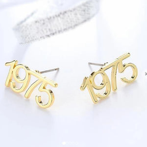 Roman Digital Stainless Steel Stud Earrings