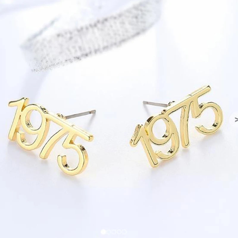 Roman Digital Stainless Steel Stud Earrings