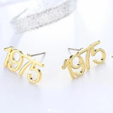 Roman Digital Stainless Steel Stud Earrings
