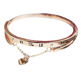 Roman Number Heart Bracelet For Women Girl Double-Layer Crystal Bangles