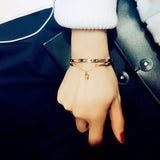 Roman Number Heart Bracelet For Women Girl Double-Layer Crystal Bangles