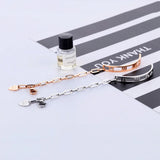 Roman Numeral Heart Pendant Steel Bangle Bracelet Women Gift